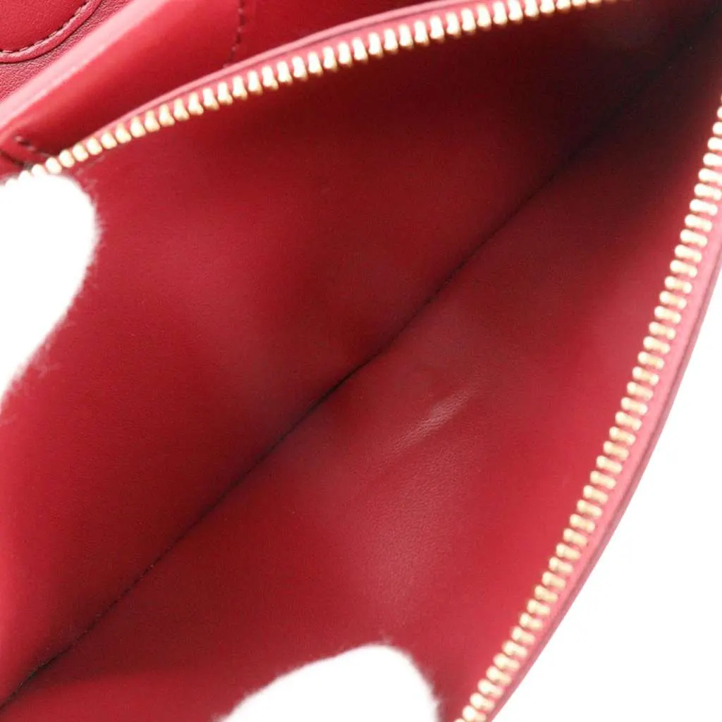 Burberry Leather TB Wallet On Strap Red Leather Very good - Box View
