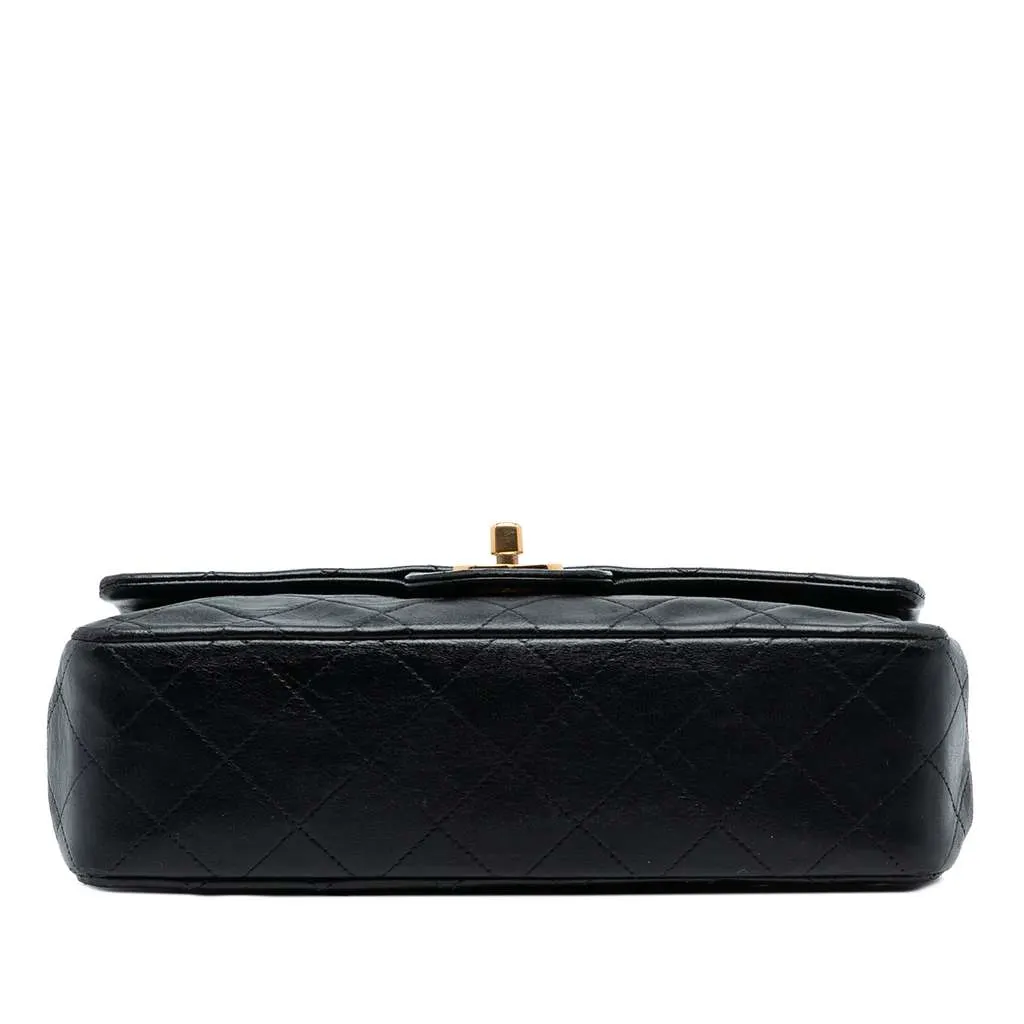 Chanel Small Classic Lambskin Double Flap Black Leather Good - Inside View