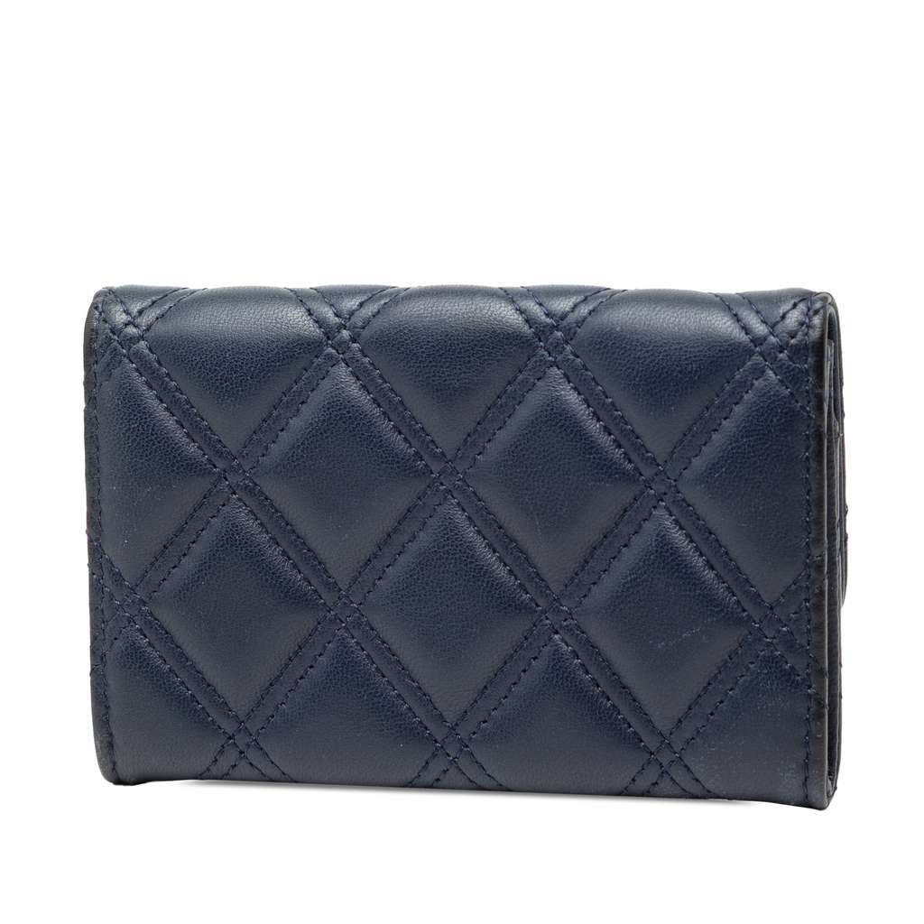 Chanel CC Double Stitch Lambskin Flap Card Holder - 2
