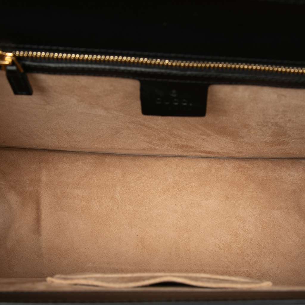 Gucci Medium Leather Sylvie Top Handle Bag - 4