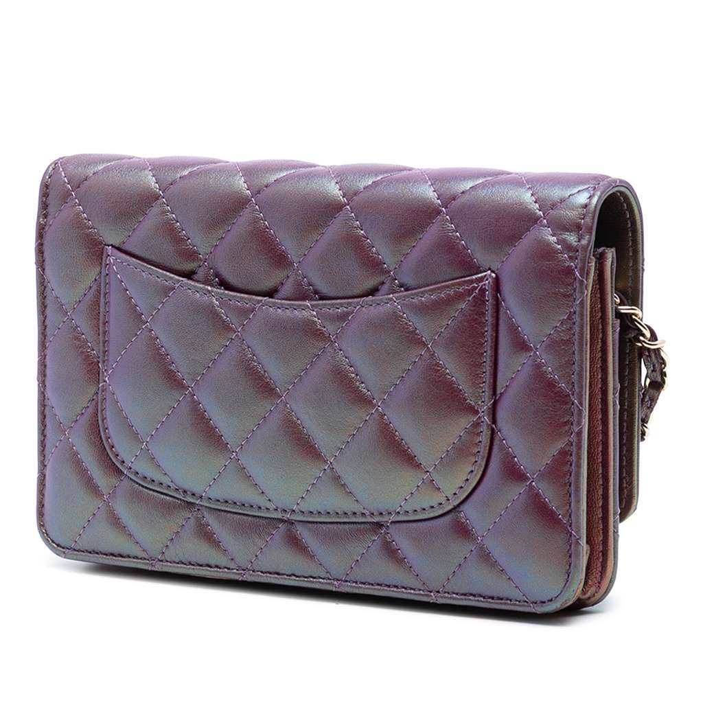 Chanel CC Quilted Iridescent Lambskin Wallet on Chain - 2