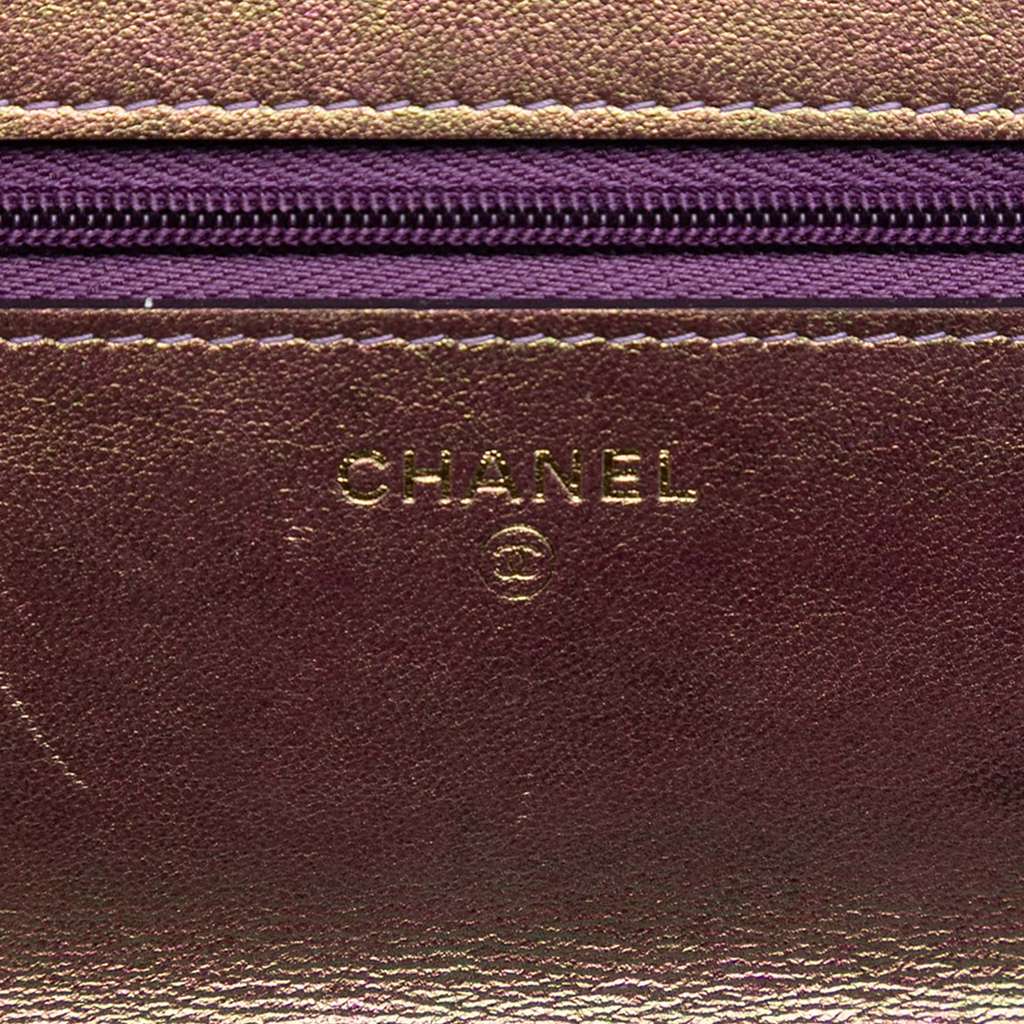 Chanel CC Quilted Iridescent Lambskin Wallet on Chain - 5