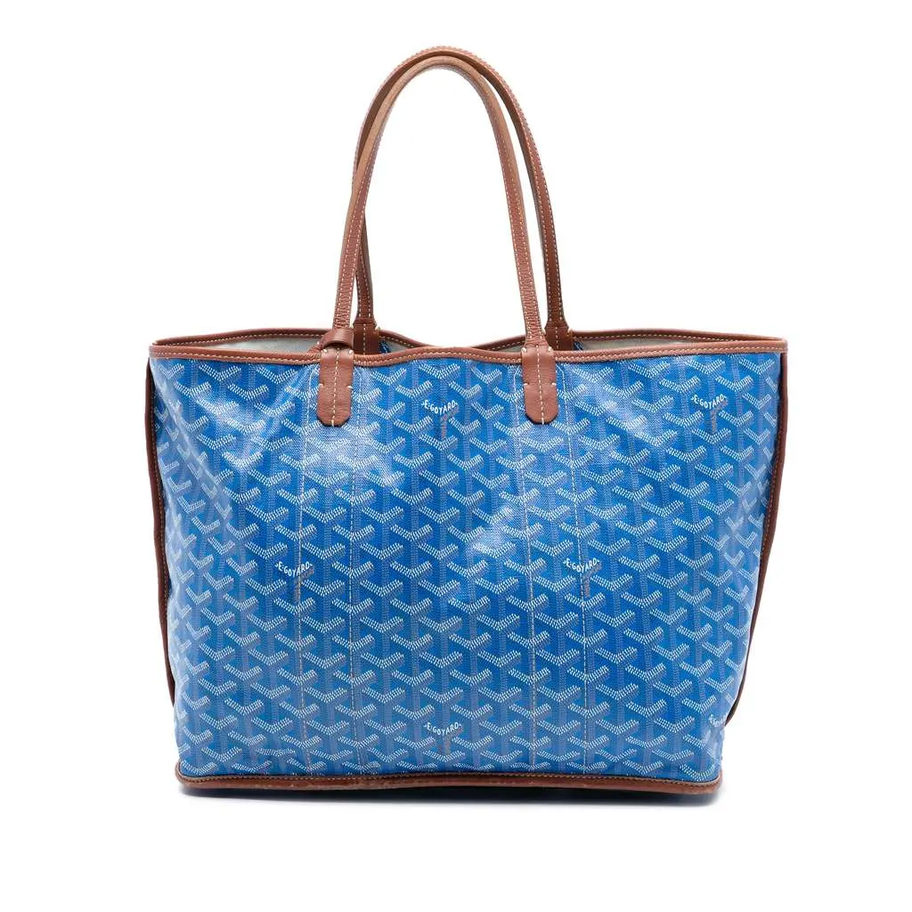 Goyard Goyardine Reversible Pertuis PM Blue Canvas Very good - Front View