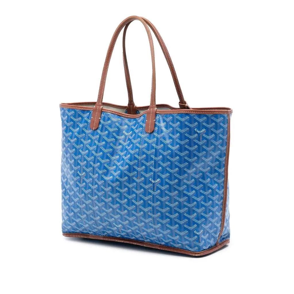 Goyard Goyardine Reversible Pertuis PM Blue Canvas Very good - Back View