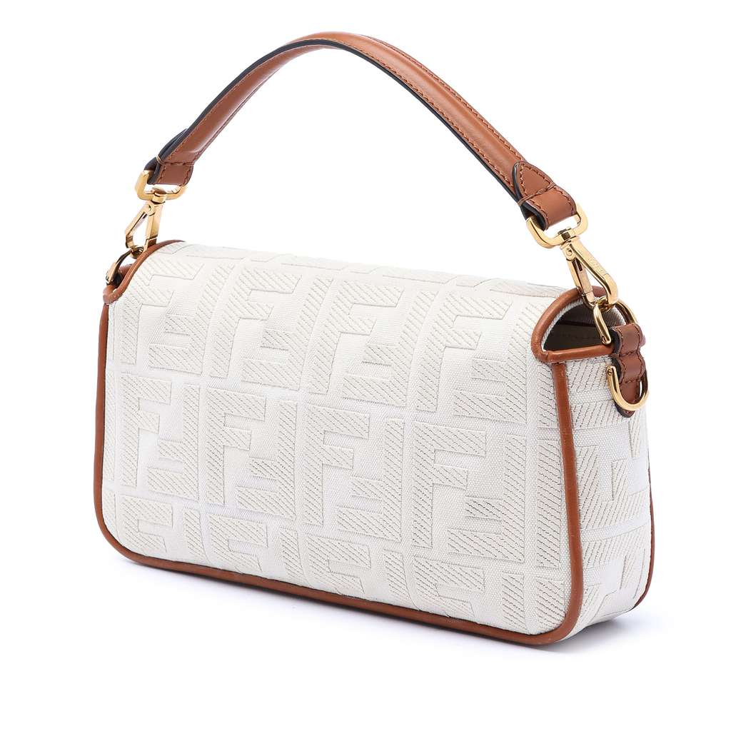 Fendi Zucca Embroidered Canvas Baguette Satchel - 2