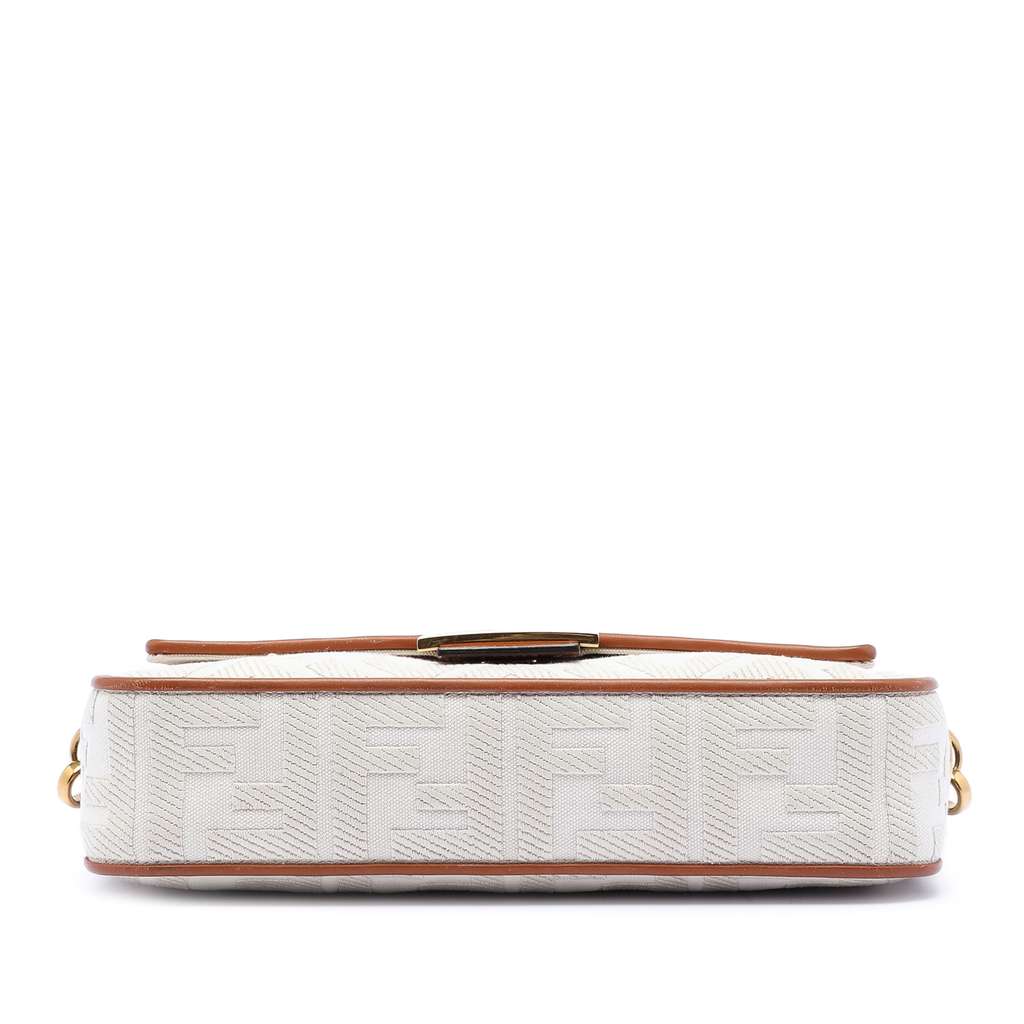Fendi Zucca Embroidered Canvas Baguette Satchel - 3