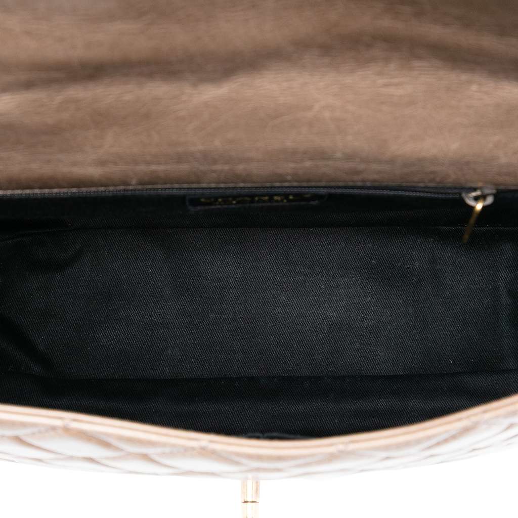 Chanel Large Glazed Calfskin Castle Rock Top Handle Flap - 4