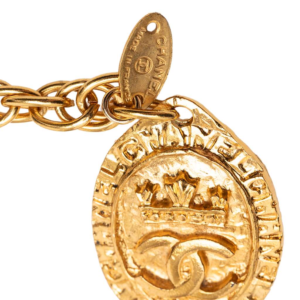 Chanel Gold Plated CC Medallion Pendant Necklace - 4