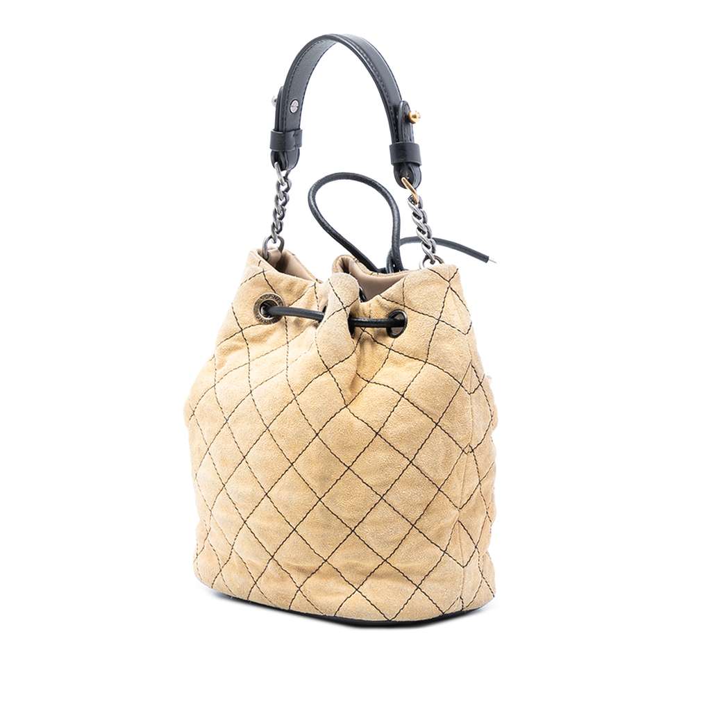 Chanel CC Suede Wild Stitch Bucket Bag - 2