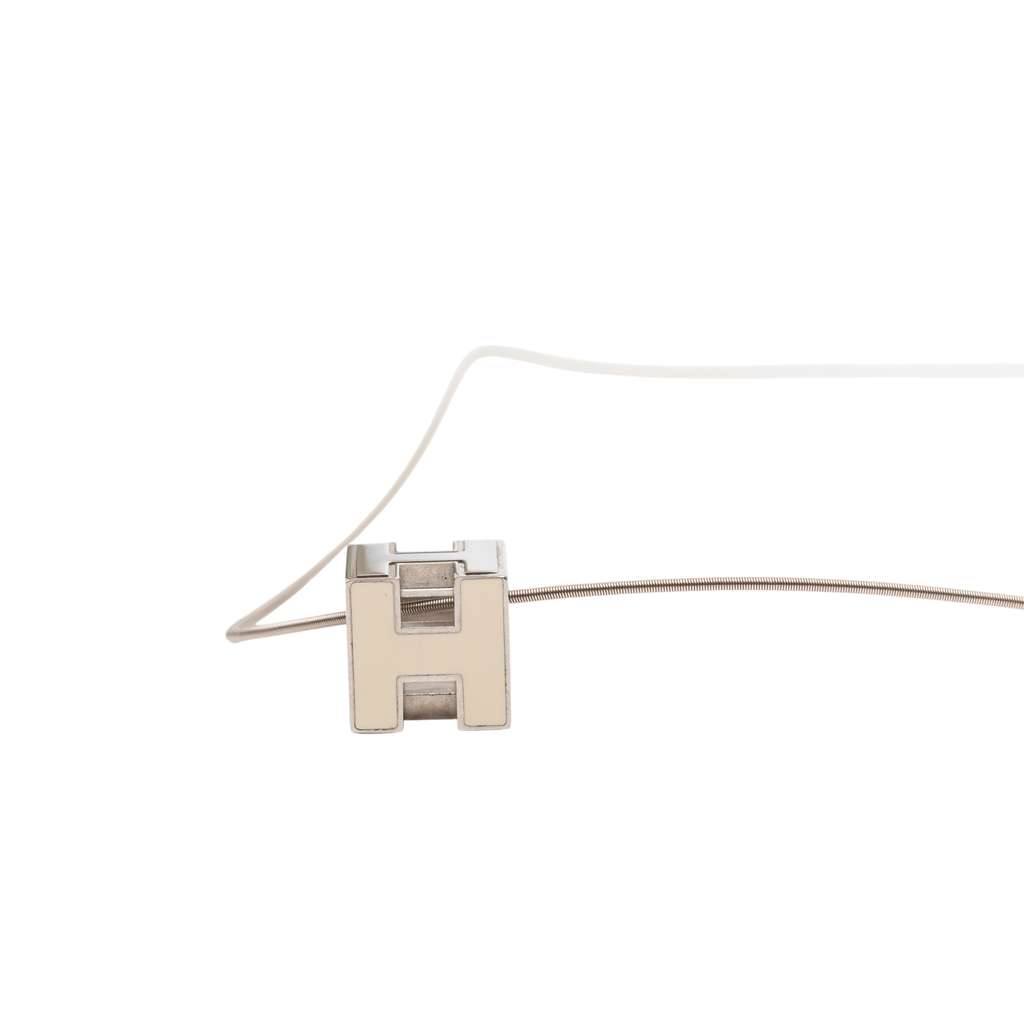 Hermès Palladium Plated Enamel Cage D H Pendant Necklace - 2