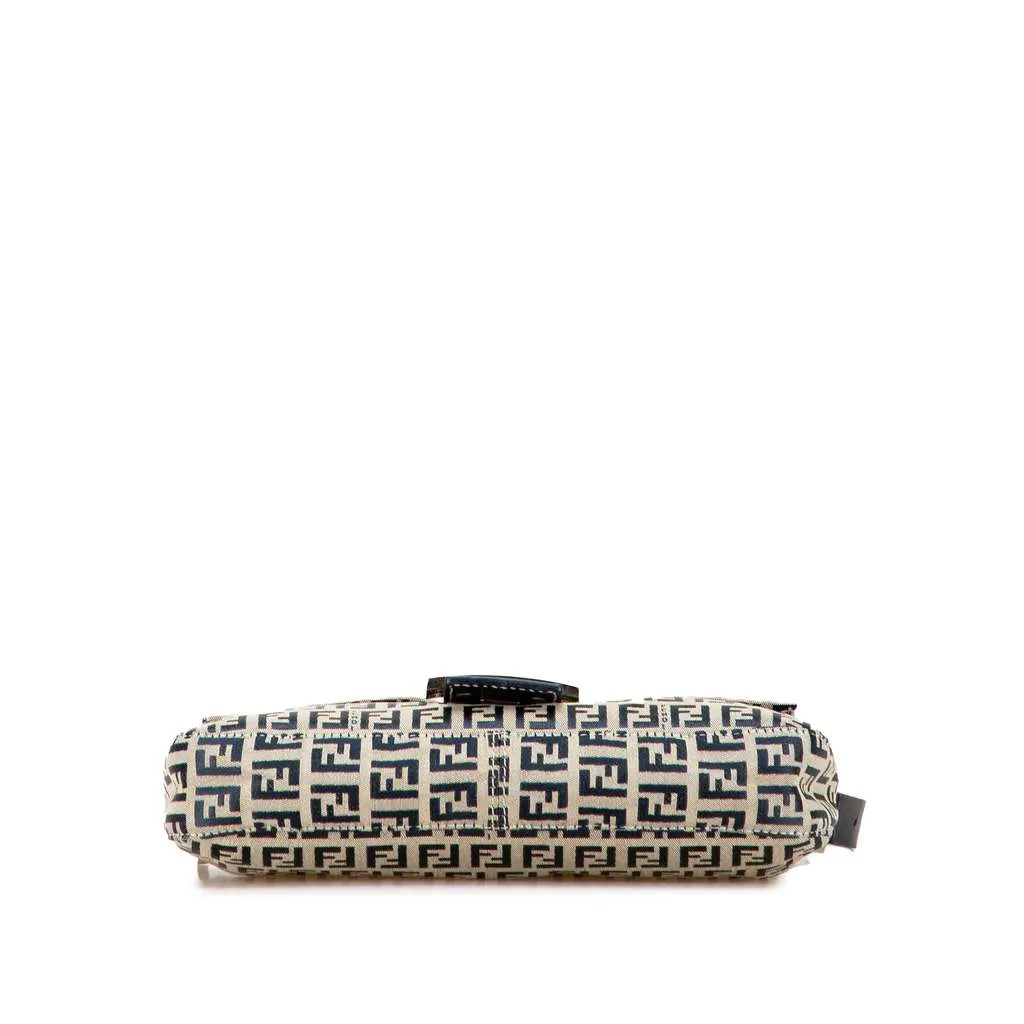 Fendi Zucchino Canvas Baguette Grey Canvas Good - Inside View