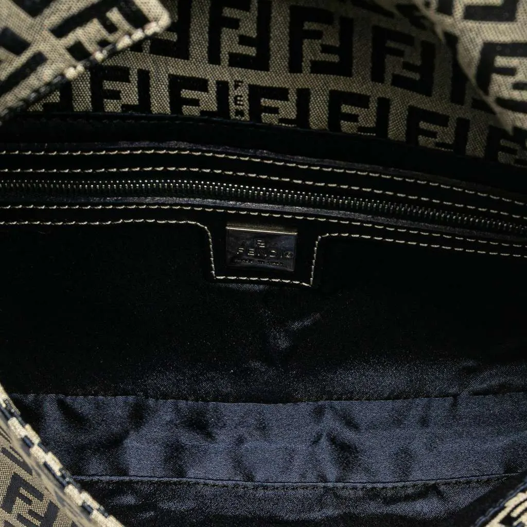 Fendi Zucchino Canvas Baguette Grey Canvas Good - Model View