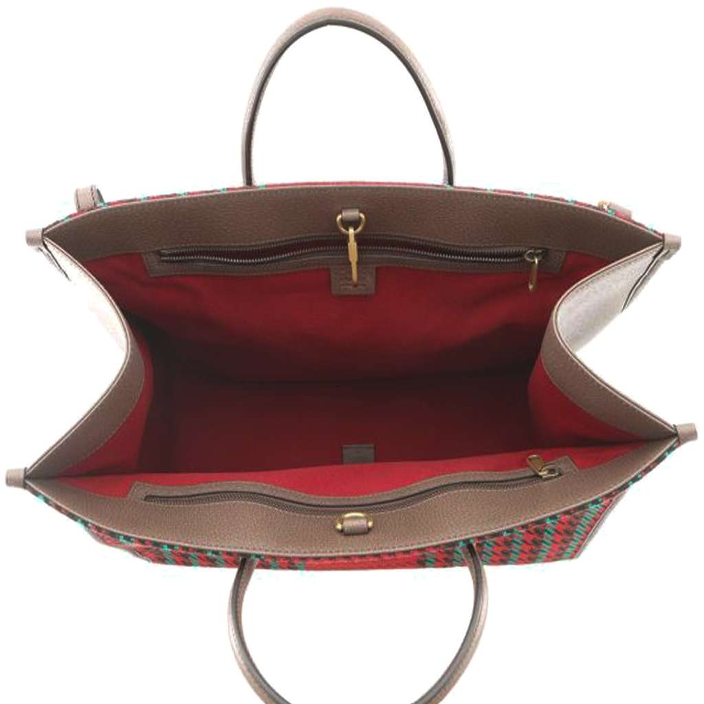 Gucci Interlocking G Tweed Houndstooth Stripe Satchel - 4