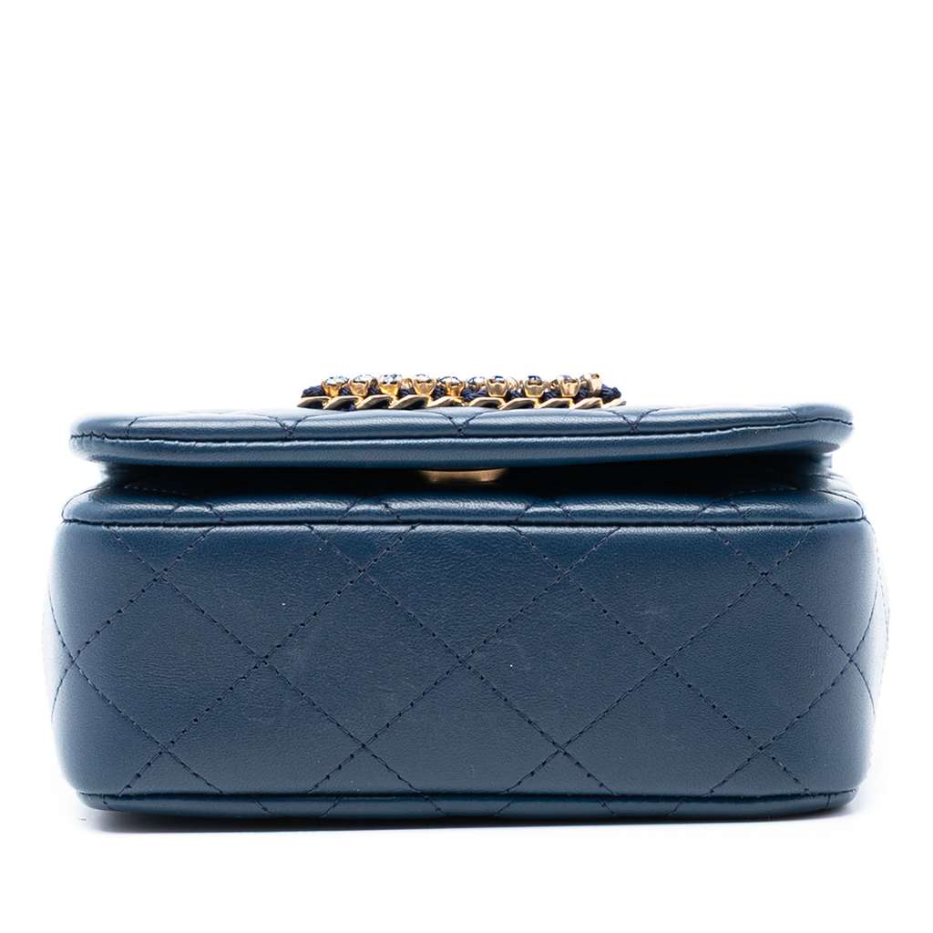 Chanel Mini Quilted Lambskin CC Crystal Full Flap - 3