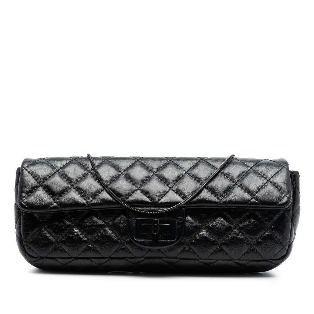 Chanel Quilted Glazed Calfskin Reissue 2.55 Clutch with Chain