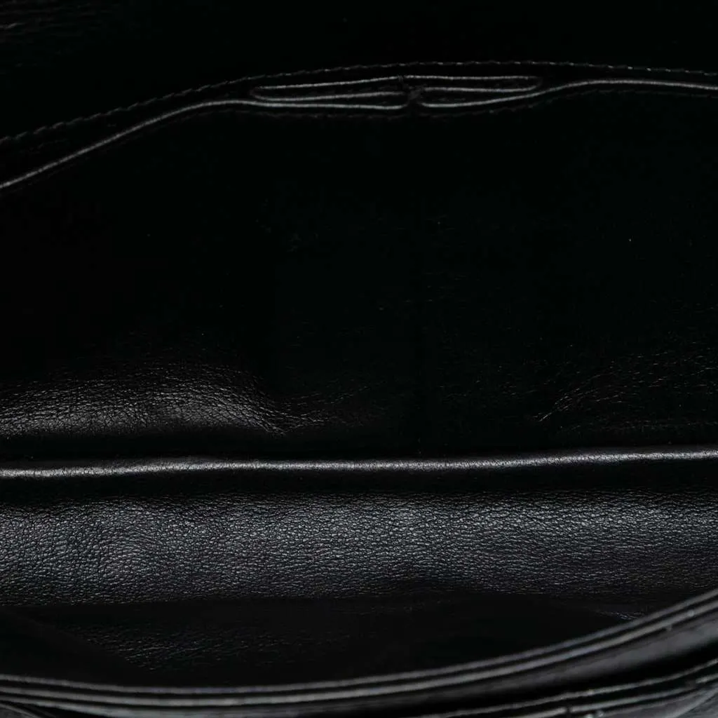 Chanel Quilted Glazed Calfskin Reissue 2.55 Clutch with Chain Black Leather Very good - Model View