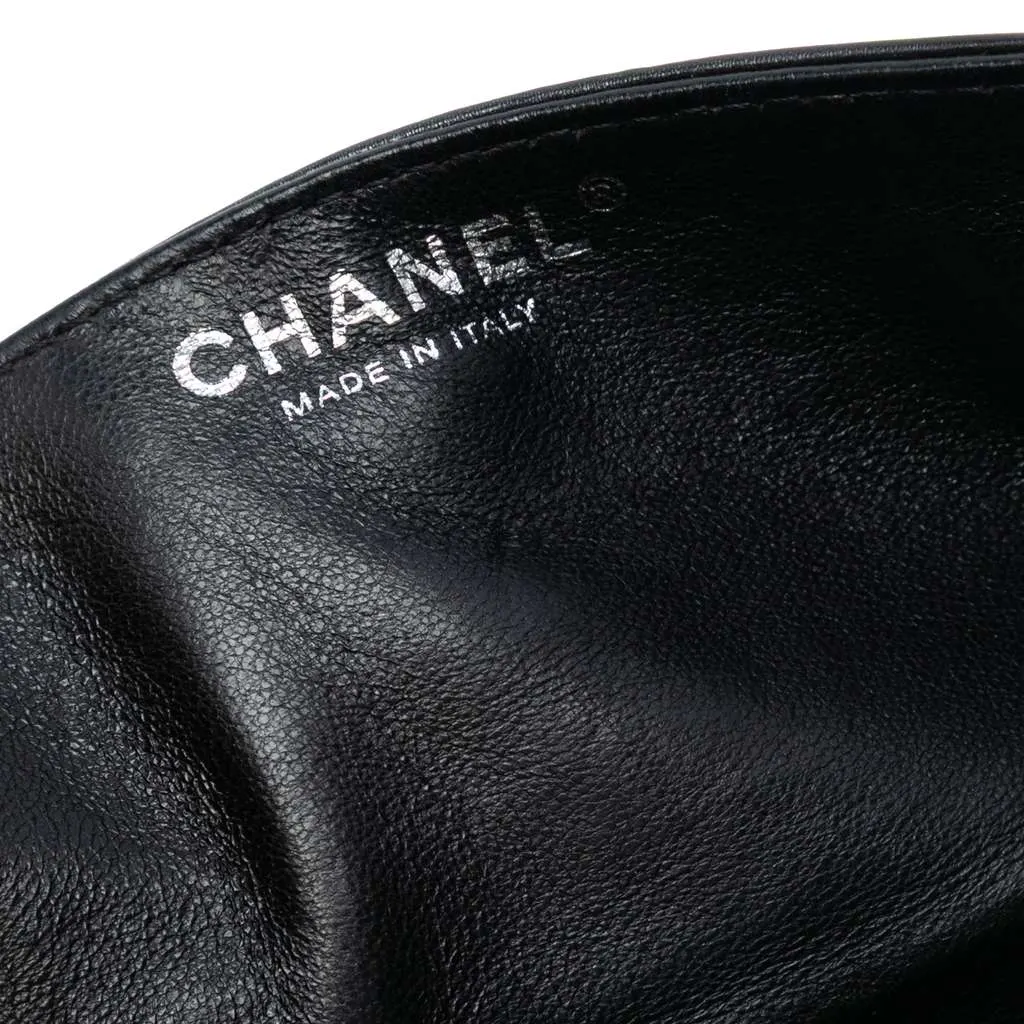Chanel Quilted Glazed Calfskin Reissue 2.55 Clutch with Chain Black Leather Very good - Box View