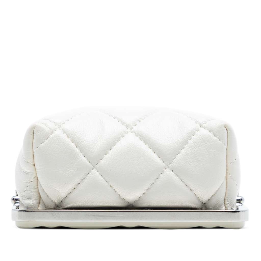 Chanel Lambskin and Acrylic Kiss Clutch with Chain - 3