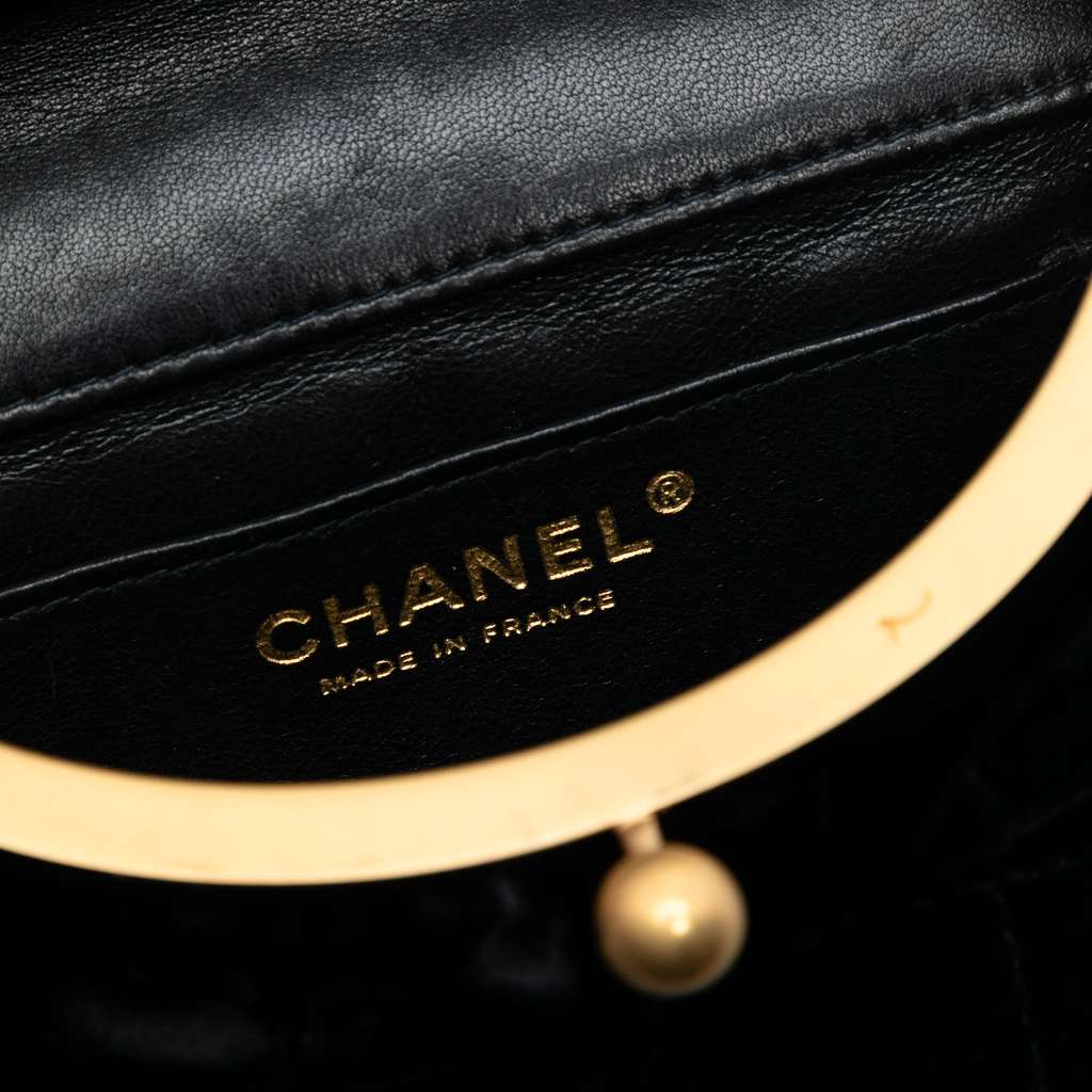 Chanel Mini Chocolate Bar Velvet Flap Crossbody - 5