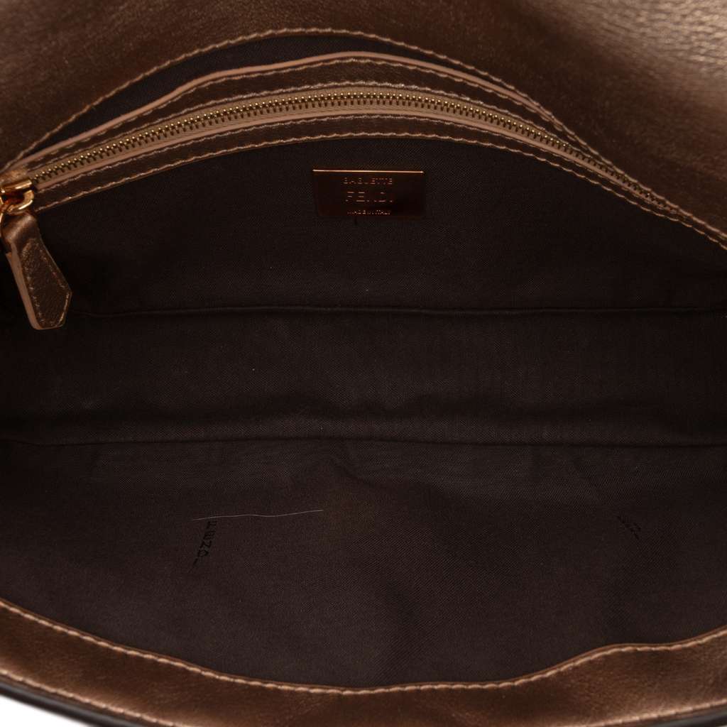 Fendi Zucca Embossed Leather Baguette Satchel - 4