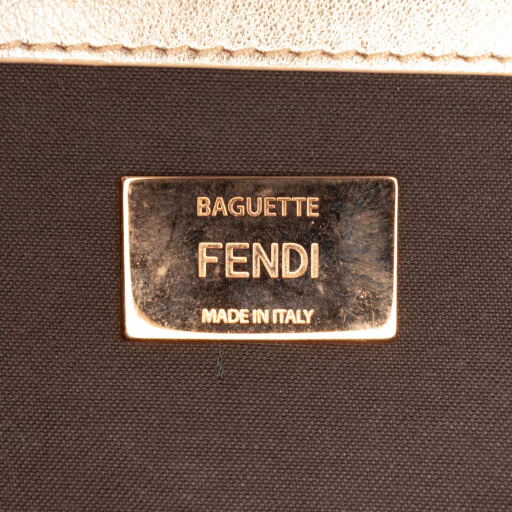 Fendi Zucca Embossed Leather Baguette Satchel - 5