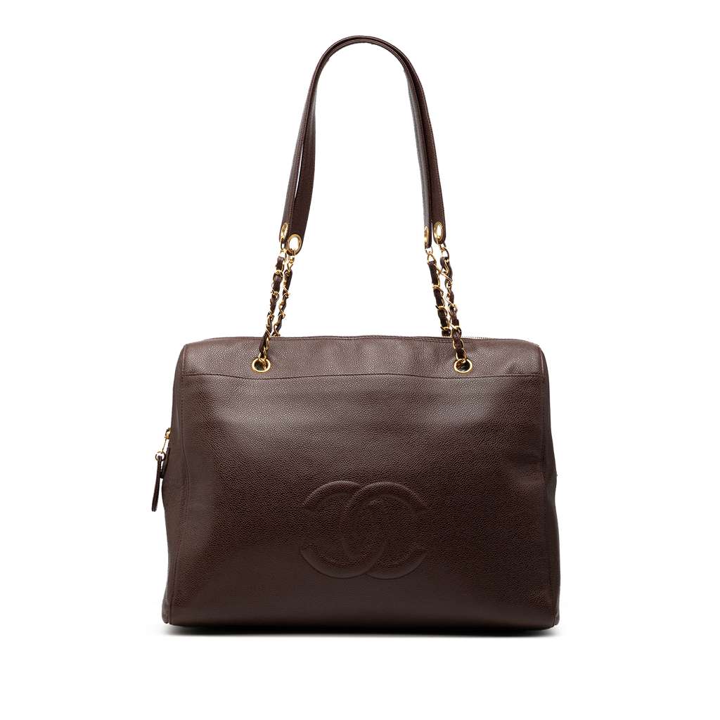 Chanel CC Caviar Chain Zip Tote