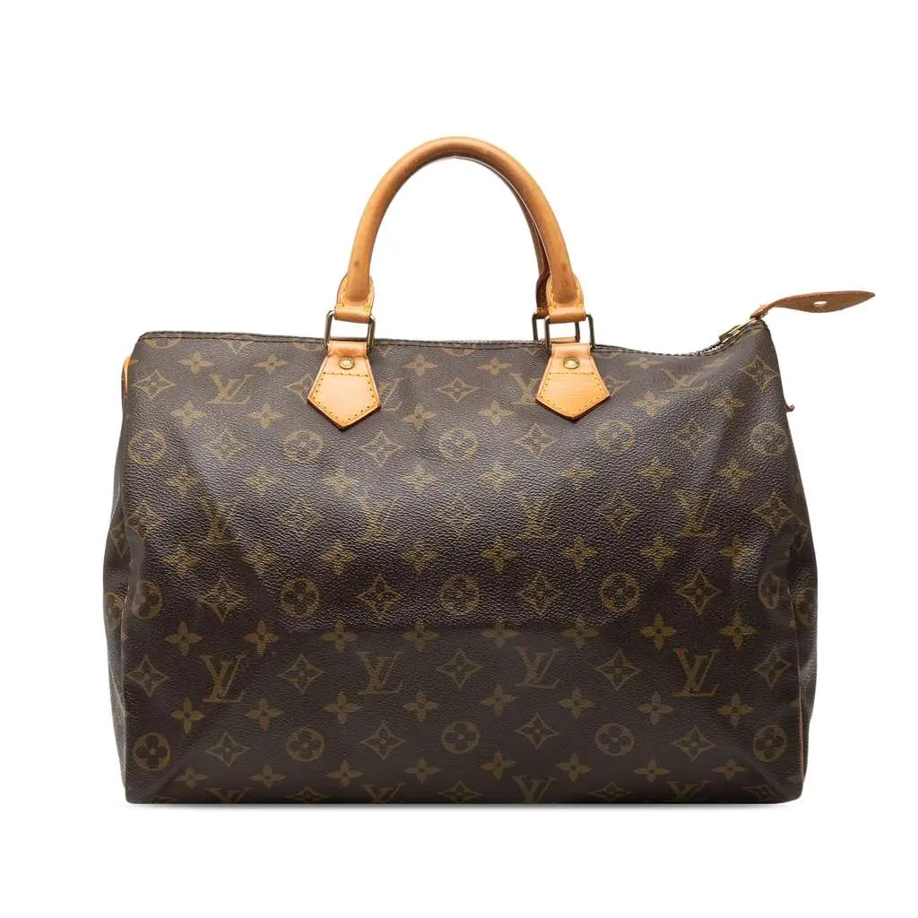 Louis Vuitton Monogram Speedy 35 Brown Good - Front View