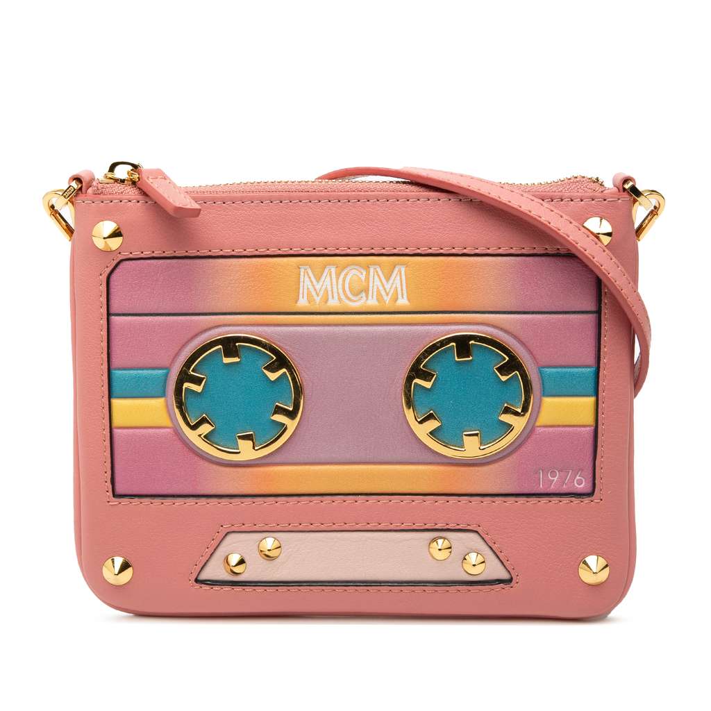 Mcm Leather Cassette Tape Crossbody