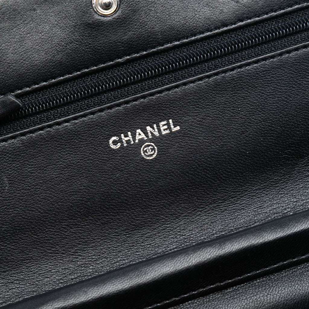 Chanel CC Quilted Crinkled Patent Wallet On Chain - 5