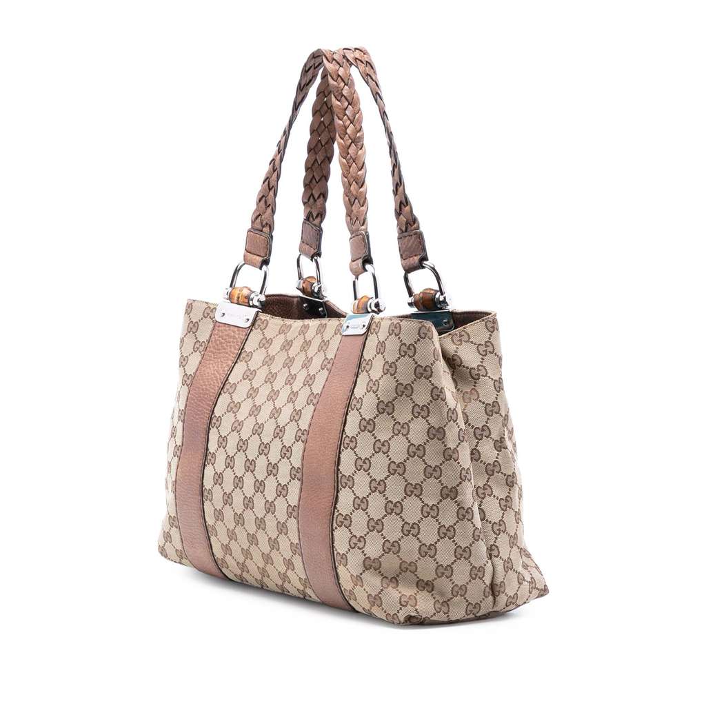 Gucci Medium GG Canvas Bamboo Libeccio Tote - 2