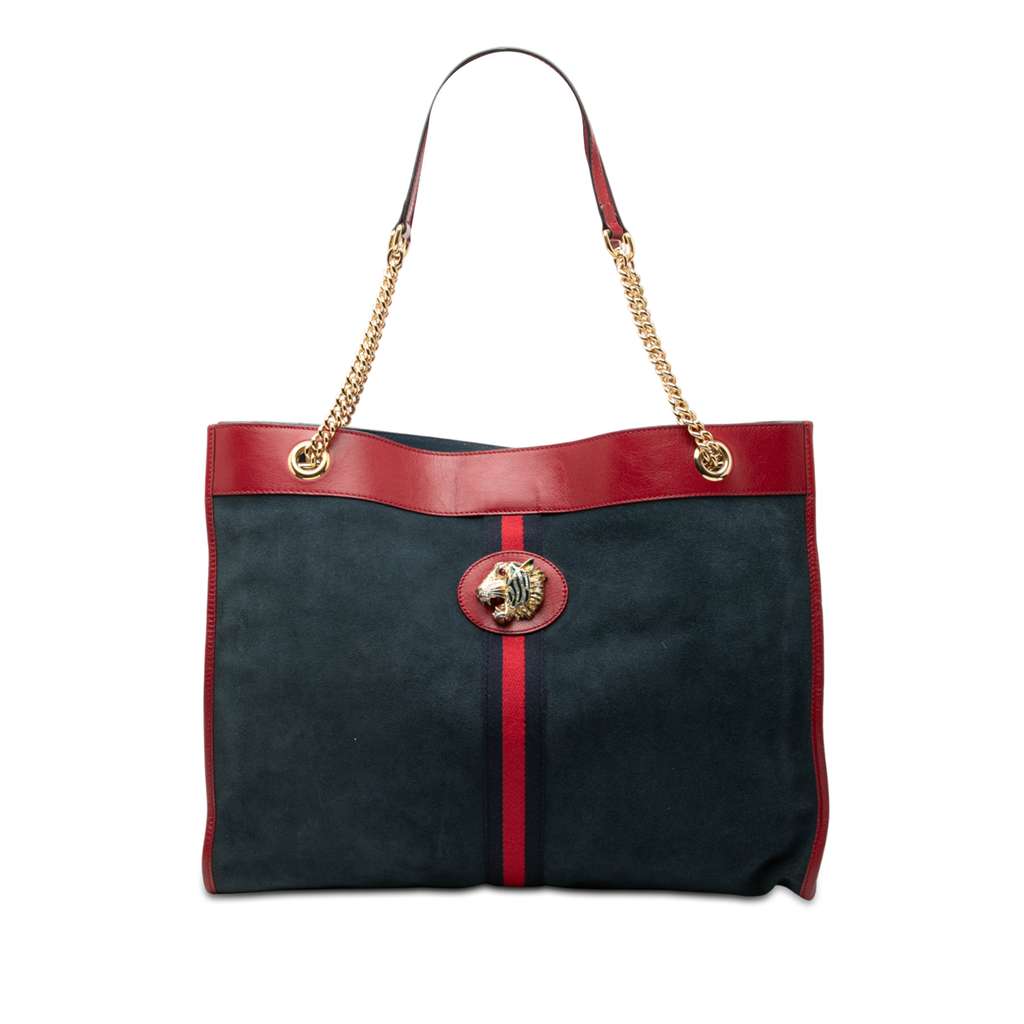 Gucci Large Web Suede Rajah Tote