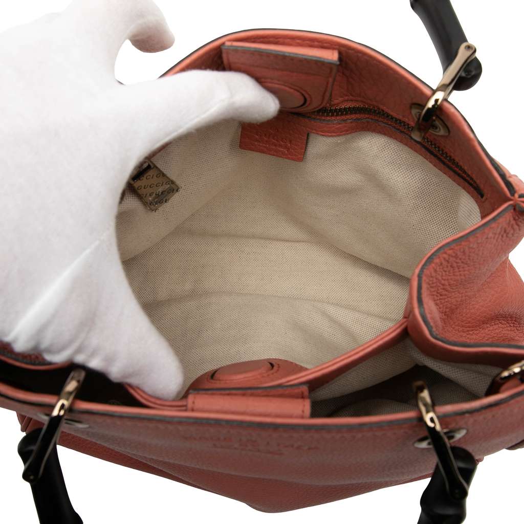 Gucci Small Calfskin Bamboo Shopper Satchel - 4