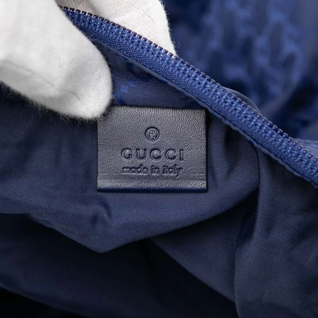 Gucci GG Nylon Teddy Bear Folding Tote Blue Very good - Box View