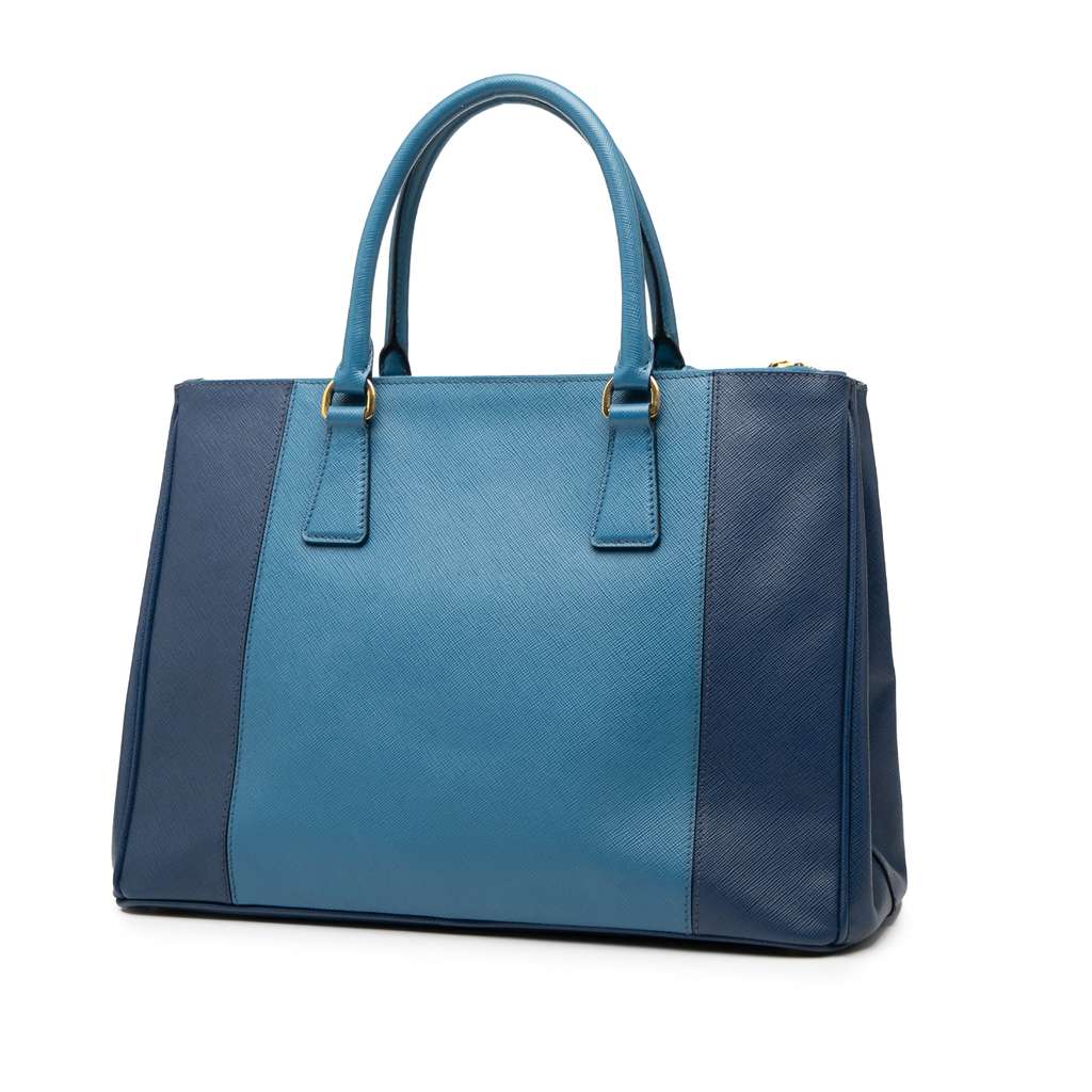 Prada Medium Bicolor Saffiano Lux Galleria Double Zip Satchel - 2