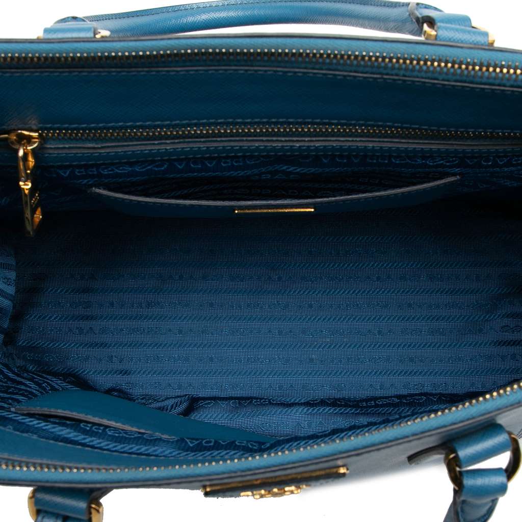 Prada Medium Bicolor Saffiano Lux Galleria Double Zip Satchel - 4