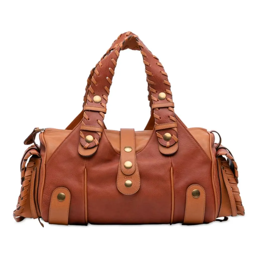 Chloé Leather Silverado Shoulder Bag Brown Leather Good - Front View
