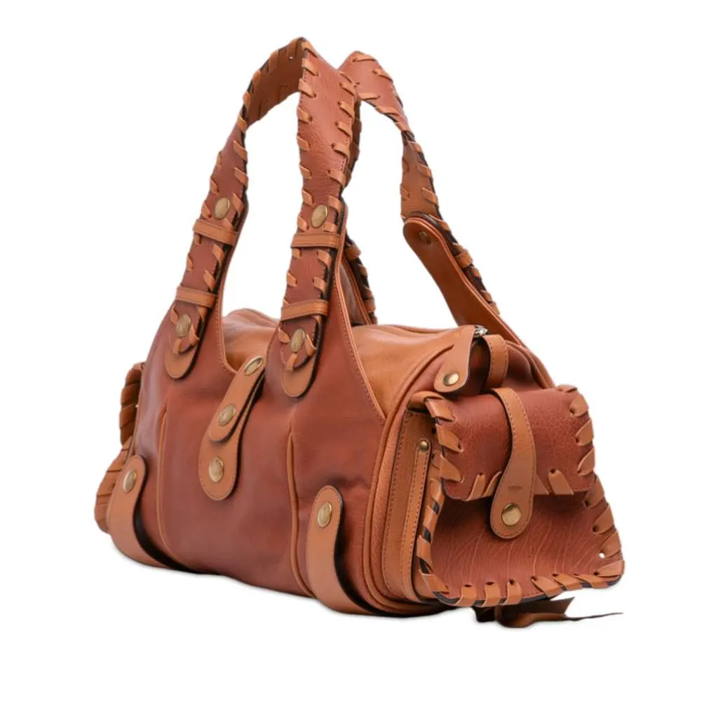 Chloé Leather Silverado Shoulder Bag Brown Leather Good - Back View