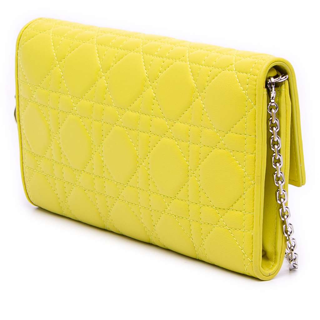 Dior Lambskin Cannage Lady Dior Wallet On Chain - 2