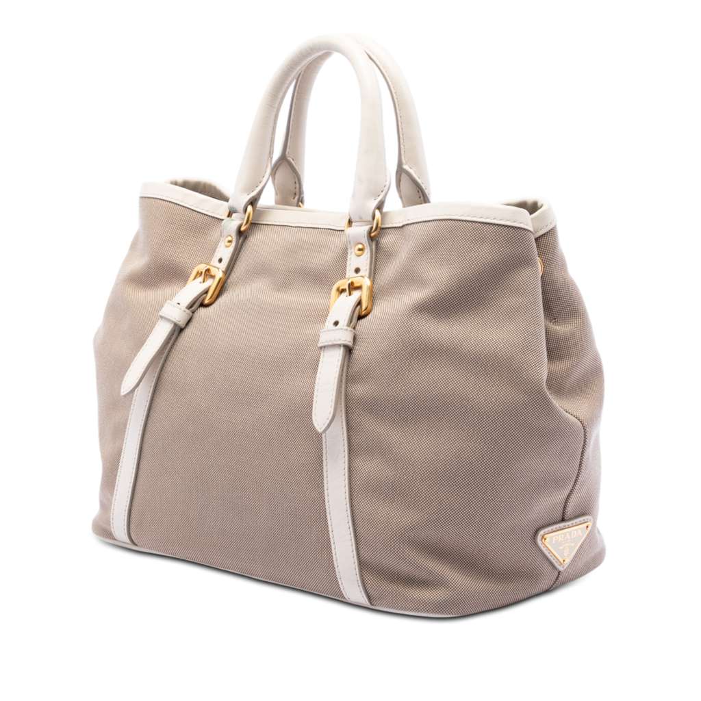 Prada Canvas Canapa Logo Bow Satchel - 2