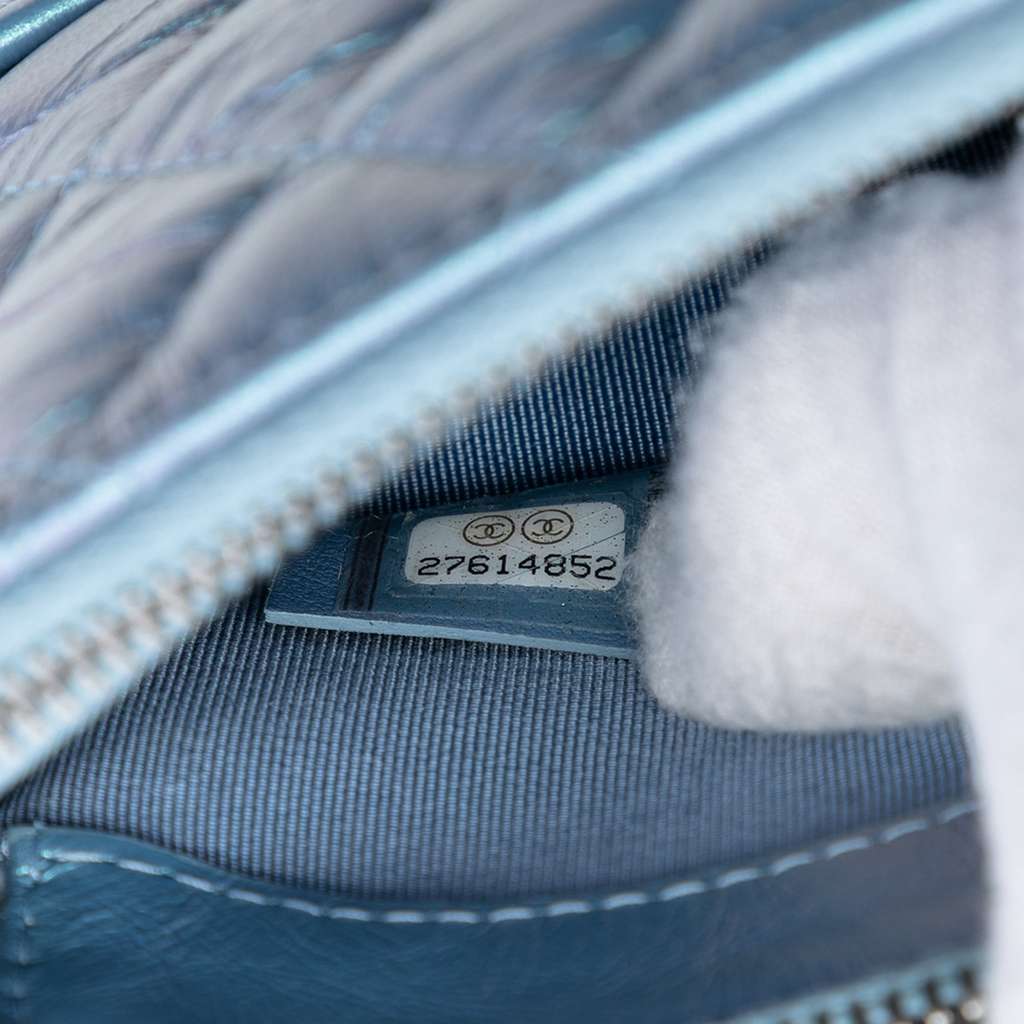 Chanel Iridescent Aged Calfskin Gabrielle Double Zip Clutch with Chain - 5