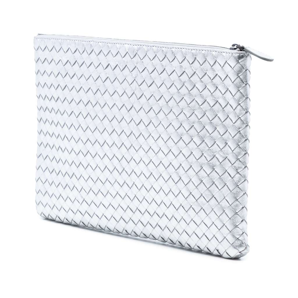 Bottega Veneta Metallic Nappa Intrecciato Clutch - 2