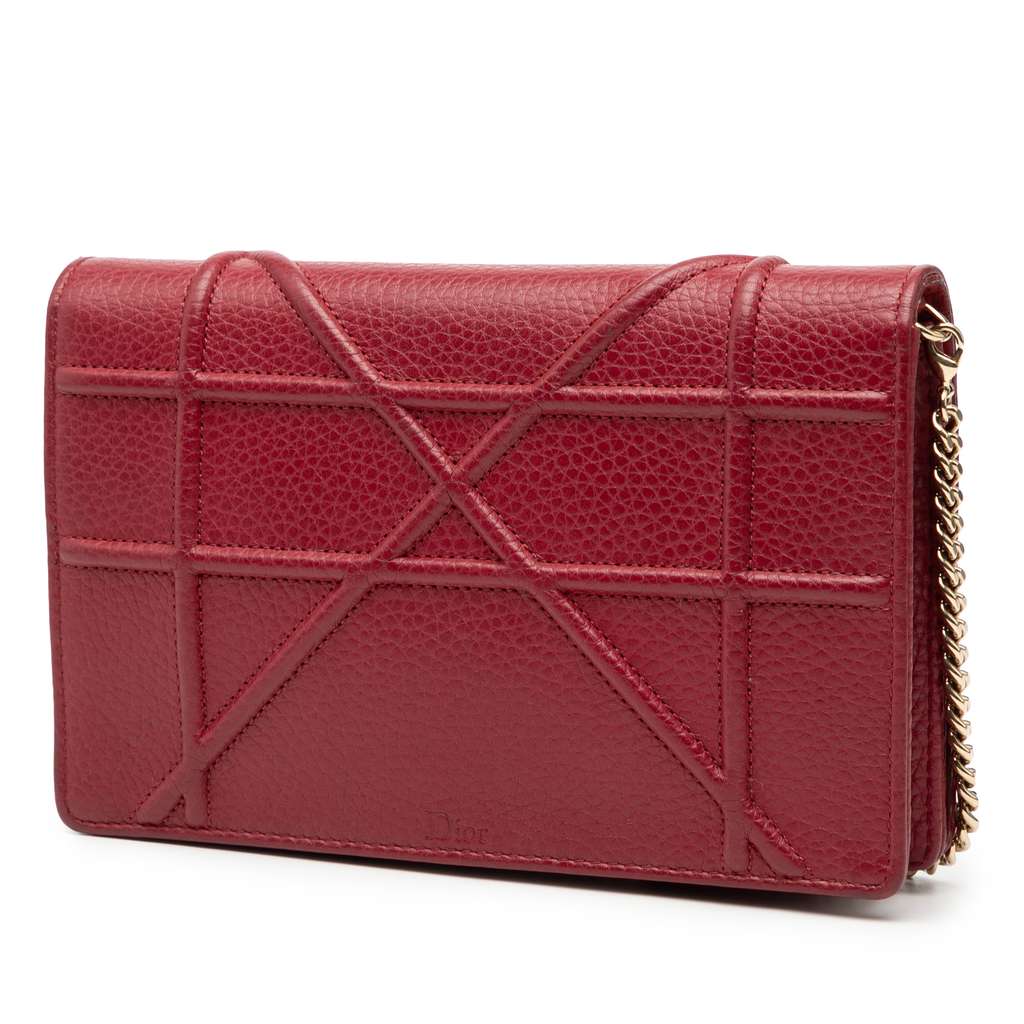 Dior Grained Calfskin Diorama Wallet on Chain - 2
