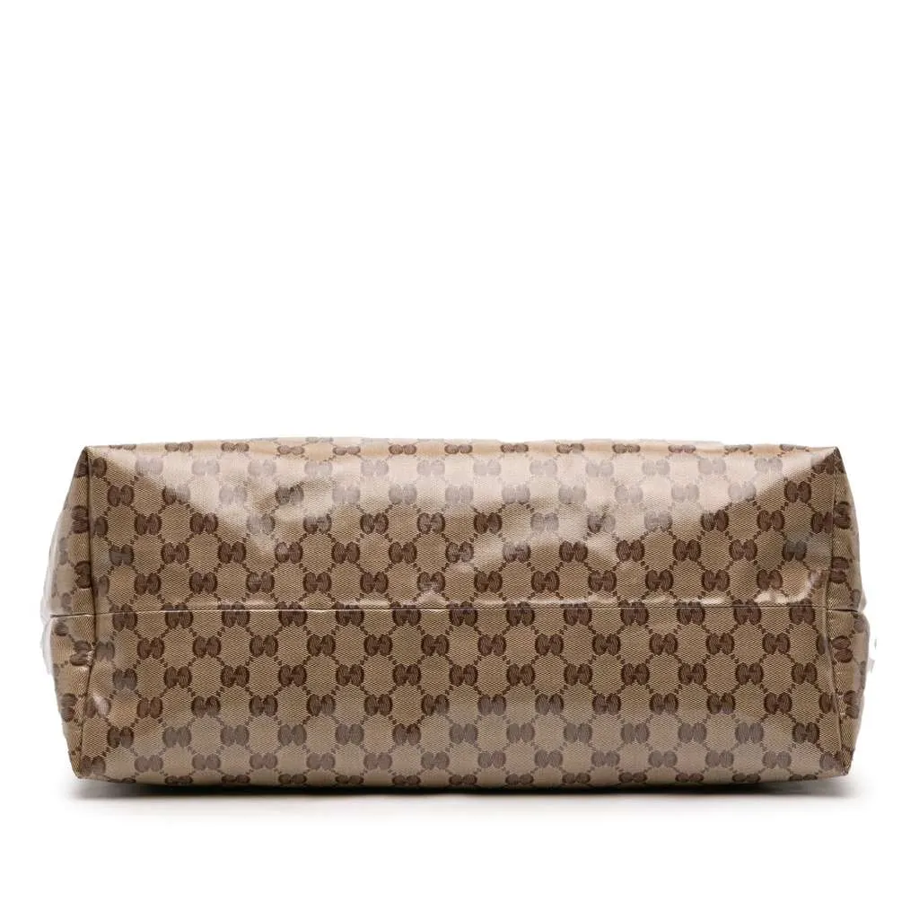 Gucci GG Crystal Peggy Braided Tote Brown Canvas Good - Inside View