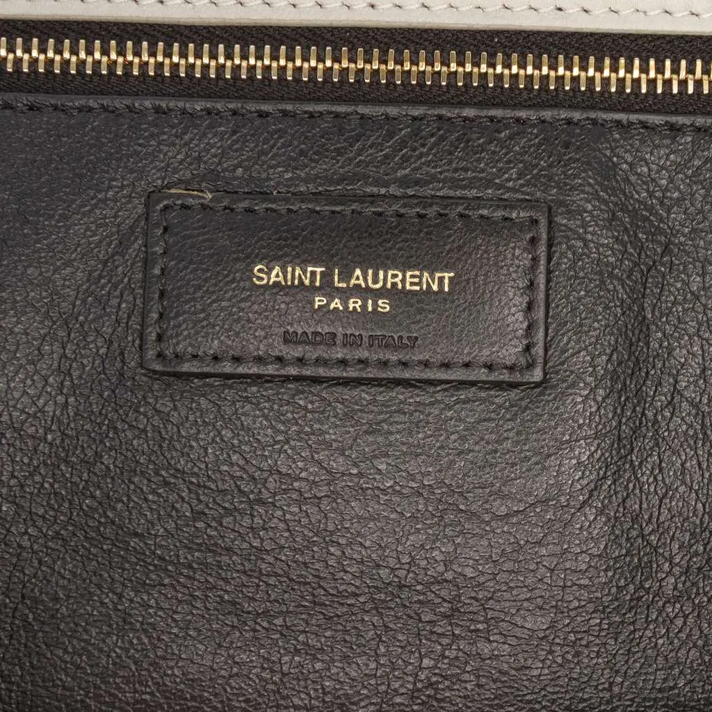 Saint Laurent Large Quilted Lambskin Sade Clutch Brown Leather Good - Box View