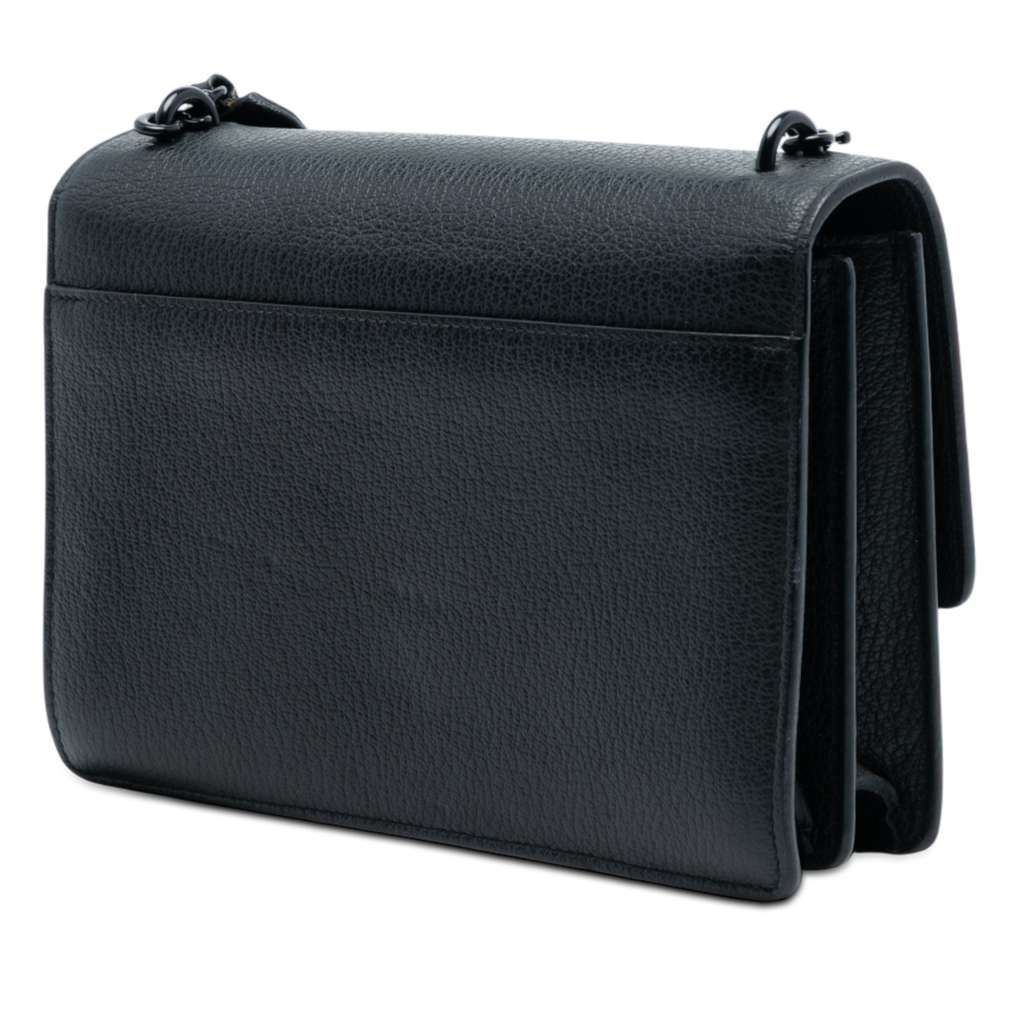 Saint Laurent Medium Grained Calfskin Guitar Strap Monogram Sunset Crossbody - 2