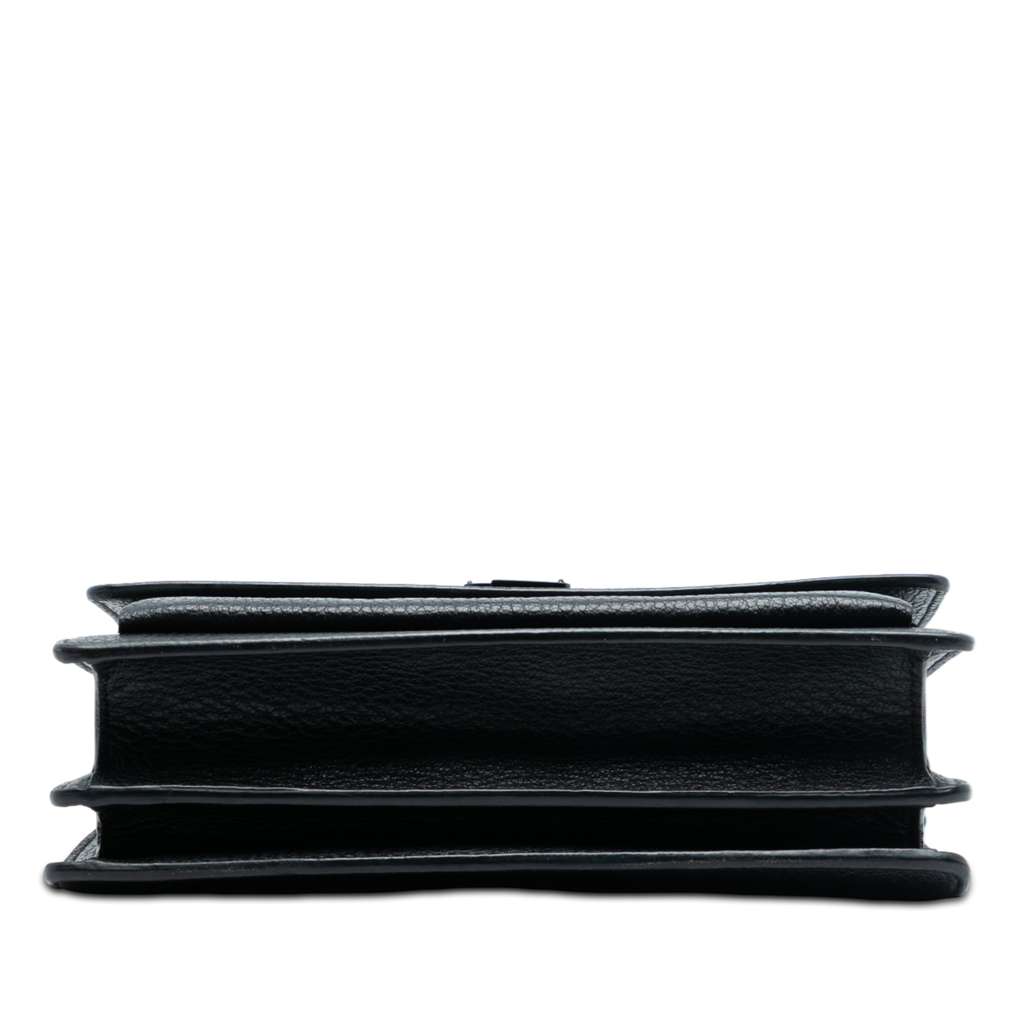 Saint Laurent Medium Grained Calfskin Guitar Strap Monogram Sunset Crossbody - 3