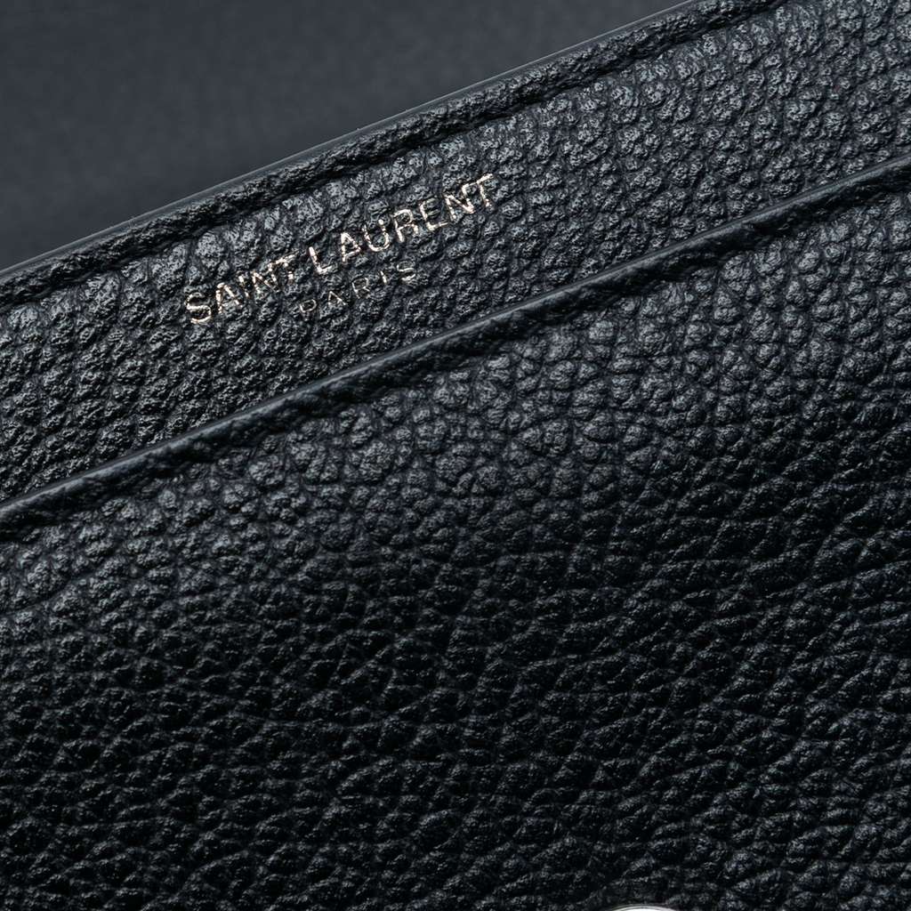 Saint Laurent Medium Grained Calfskin Guitar Strap Monogram Sunset Crossbody - 5