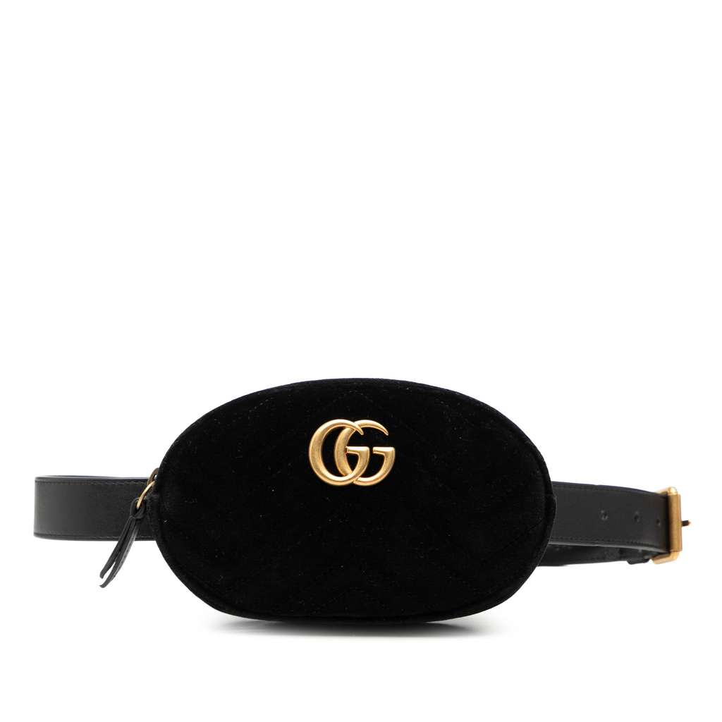 Gucci GG Marmont Matelasse Velvet Belt Bag