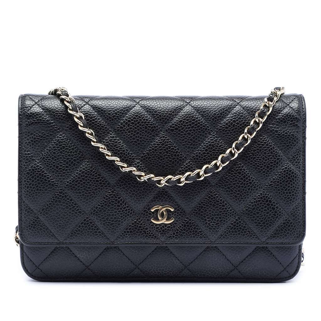 Chanel CC Quilted Caviar Wallet on Chain