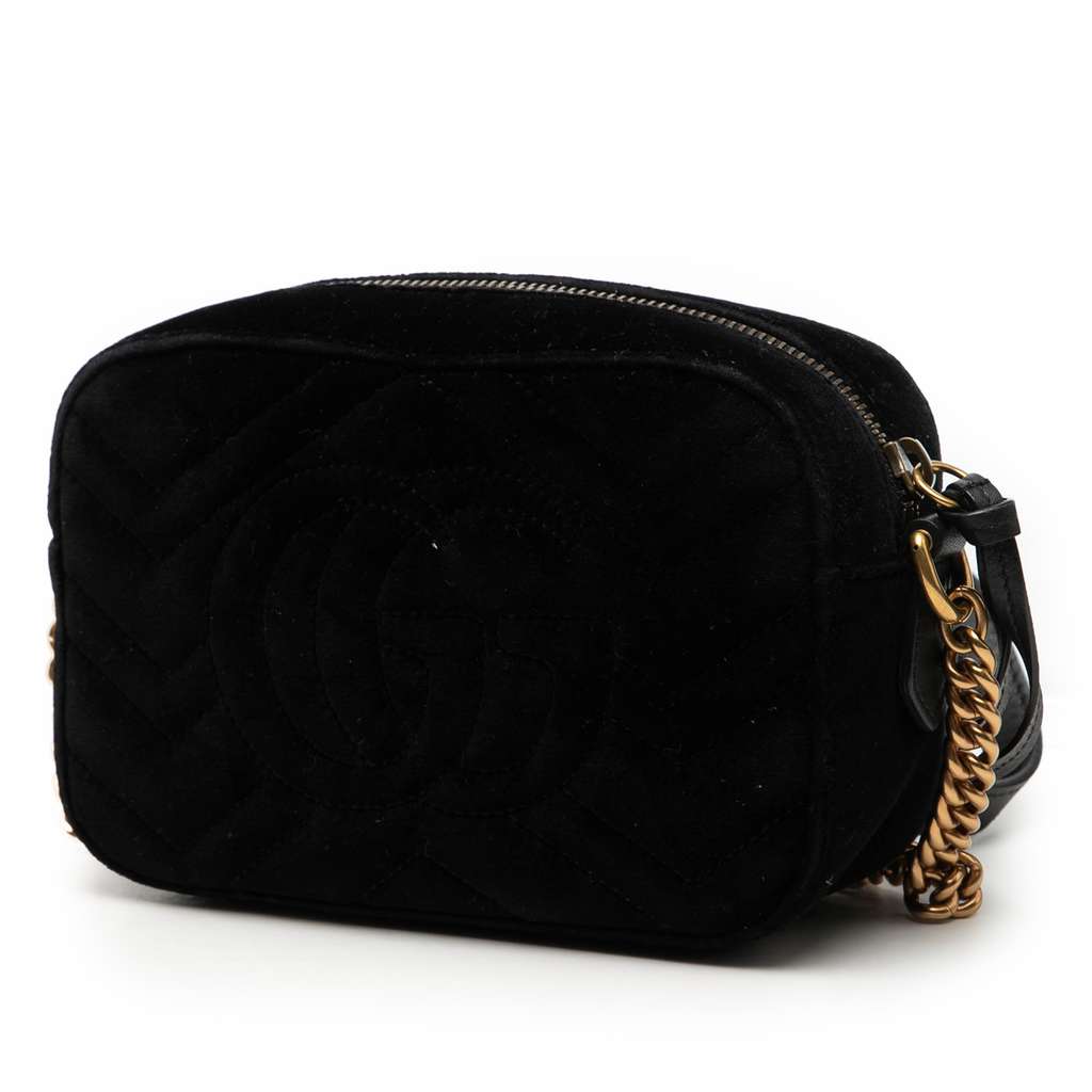 Gucci Mini GG Marmont Crystal Embellished Matelasse Velvet Crossbody - 2